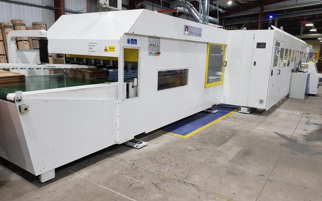 Dong Fang Topra AD 1228 casemaker installed at The Corrugated Case Co